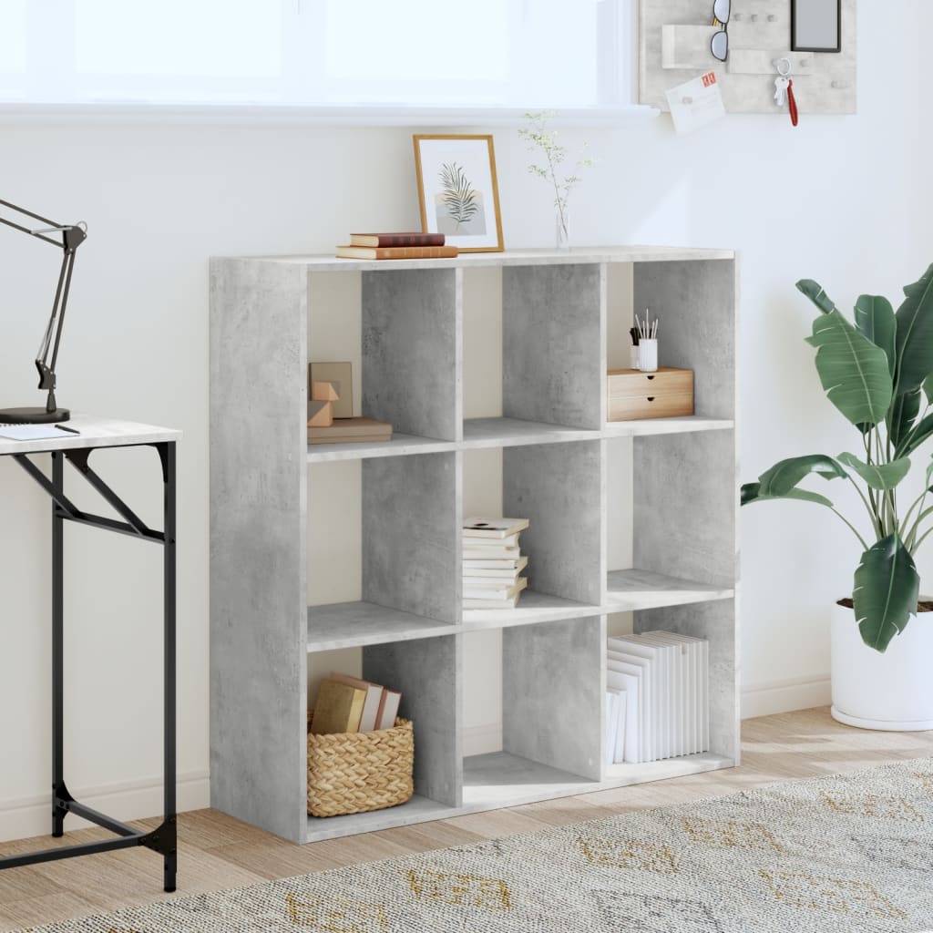 Bibliothèque gris béton 102x32x102 cm bois d'ingénierie - XIOS