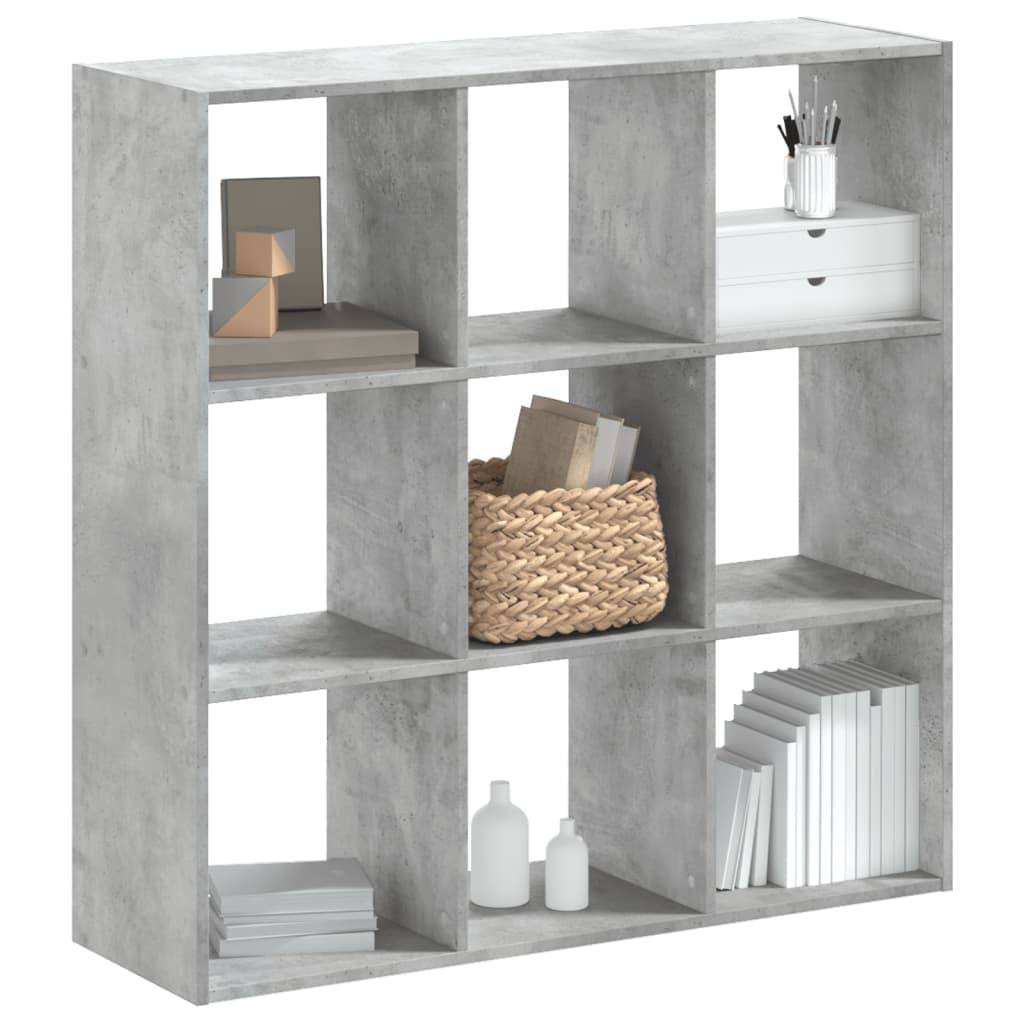 Bibliothèque gris béton 102x32x102 cm bois d'ingénierie - XIOS