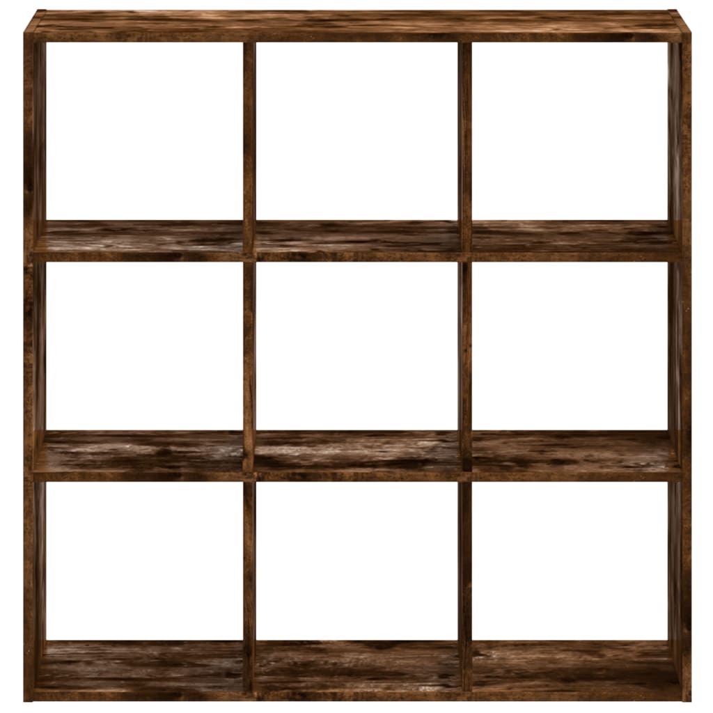 Bibliothèque chêne fumé 102x32x102 cm bois d'ingénierie - XIOS