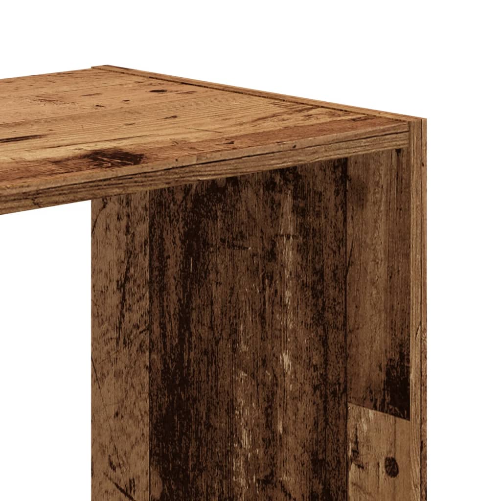 Bibliothèque vieux bois 102x32x102 cm bois d'ingénierie - XIOS