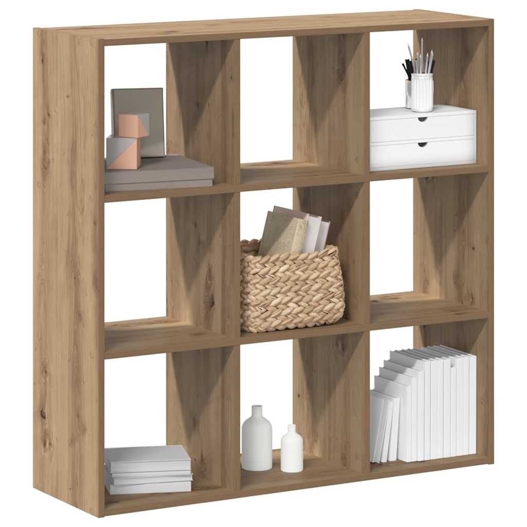 Bibliothèque chêne artisanal 102x32x102 cm bois d'ingénierie - XIOS