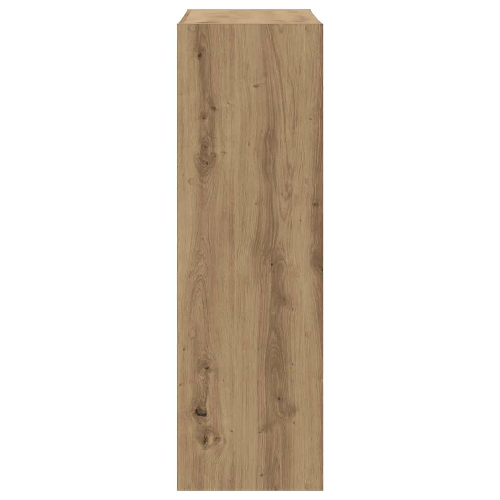 Bibliothèque chêne artisanal 102x32x102 cm bois d'ingénierie - XIOS