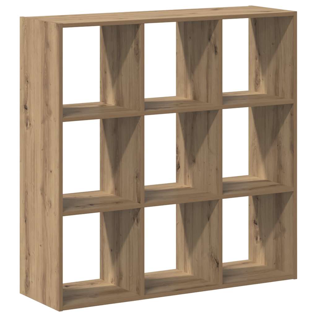 Bibliothèque chêne artisanal 102x32x102 cm bois d'ingénierie - XIOS
