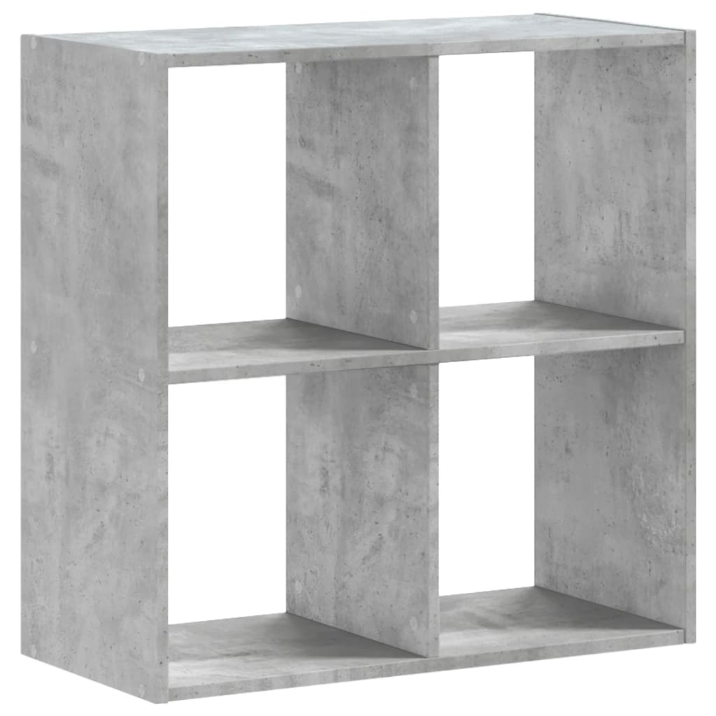 Bibliothèque gris béton 68,5x32x68,5 cm bois d'ingénierie - XIOS