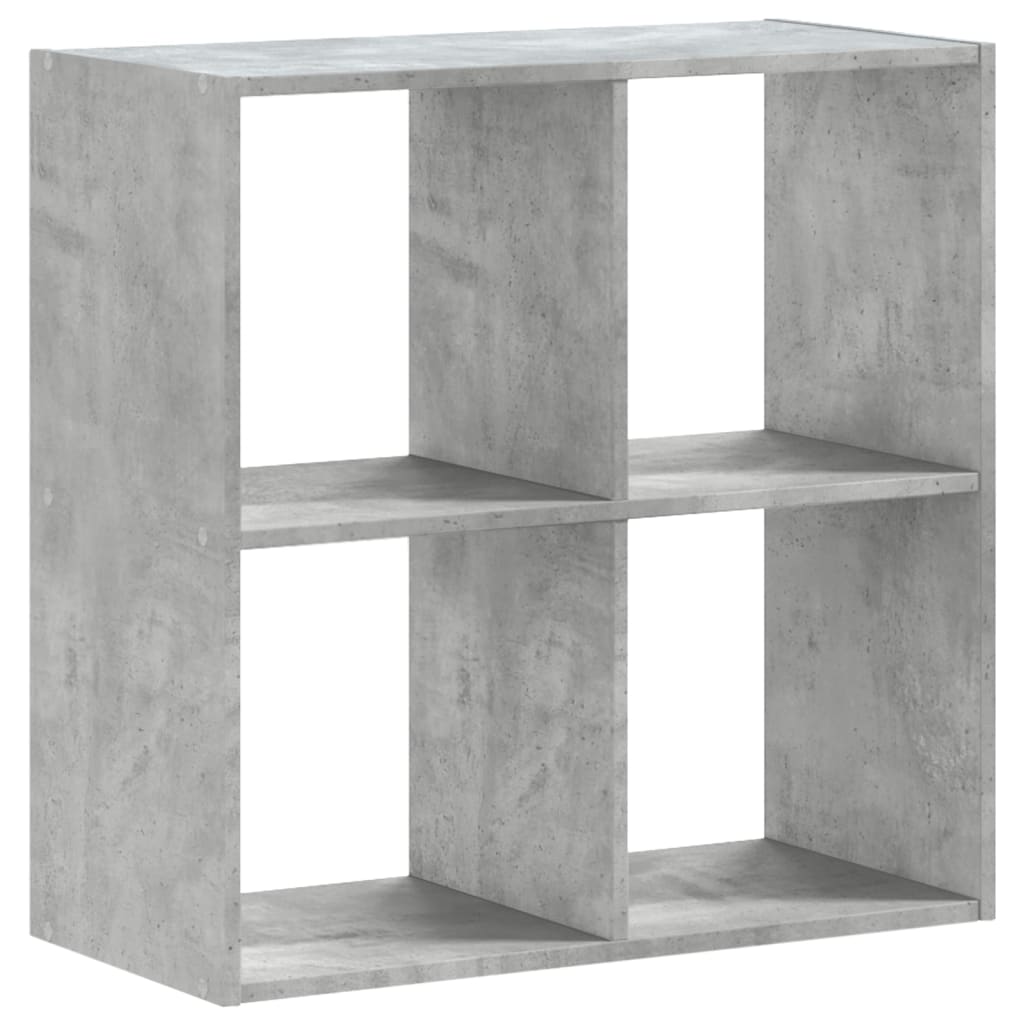 Bibliothèque gris béton 68,5x32x68,5 cm bois d'ingénierie - XIOS
