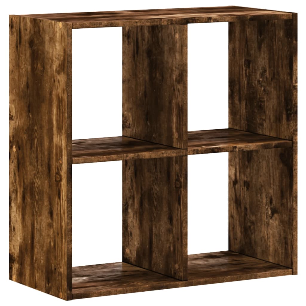 Bibliothèque chêne fumé 68,5x32x68,5 cm bois d'ingénierie - XIOS