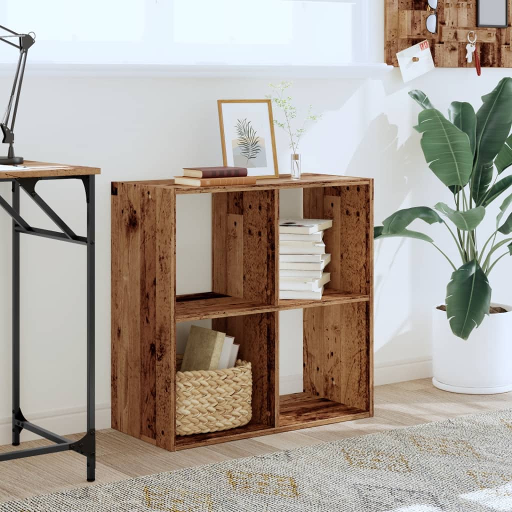 Bibliothèque vieux bois 68,5x32x68,5 cm bois d'ingénierie - XIOS