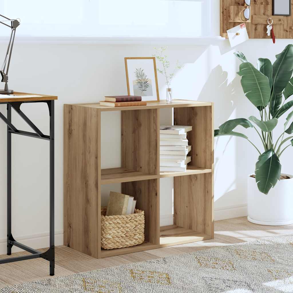 Bibliothèque chêne artisanal 68,5x32x68,5 cm bois d'ingénierie - XIOS