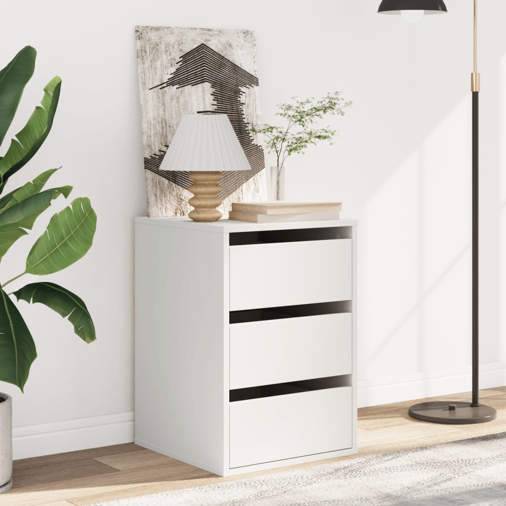 Commode d'angle blanc 40x41x58 cm bois d'ingénierie - XIOS
