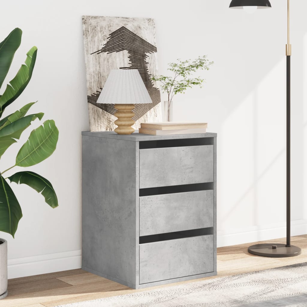 Commode d'angle gris béton 40x41x58 cm bois d'ingénierie - XIOS