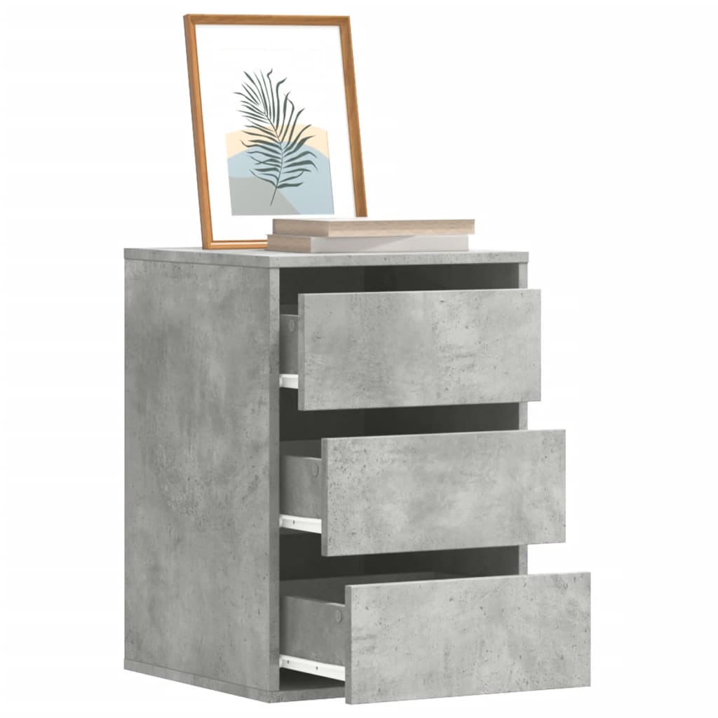 Commode d'angle gris béton 40x41x58 cm bois d'ingénierie - XIOS