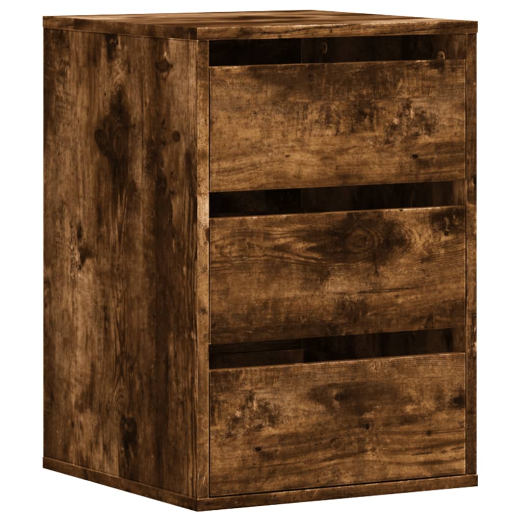 Commode d'angle chêne fumé 40x41x58 cm bois d'ingénierie - XIOS
