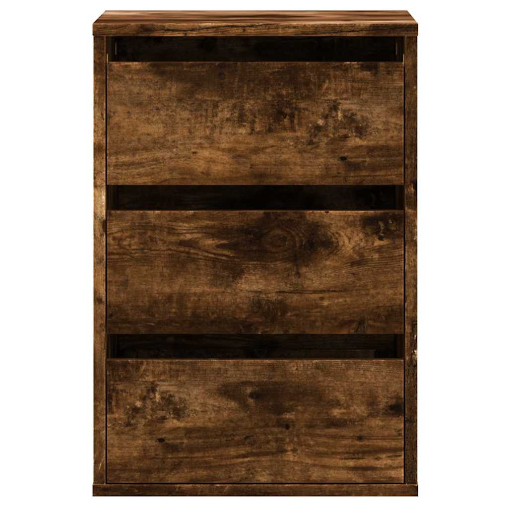 Commode d'angle chêne fumé 40x41x58 cm bois d'ingénierie - XIOS