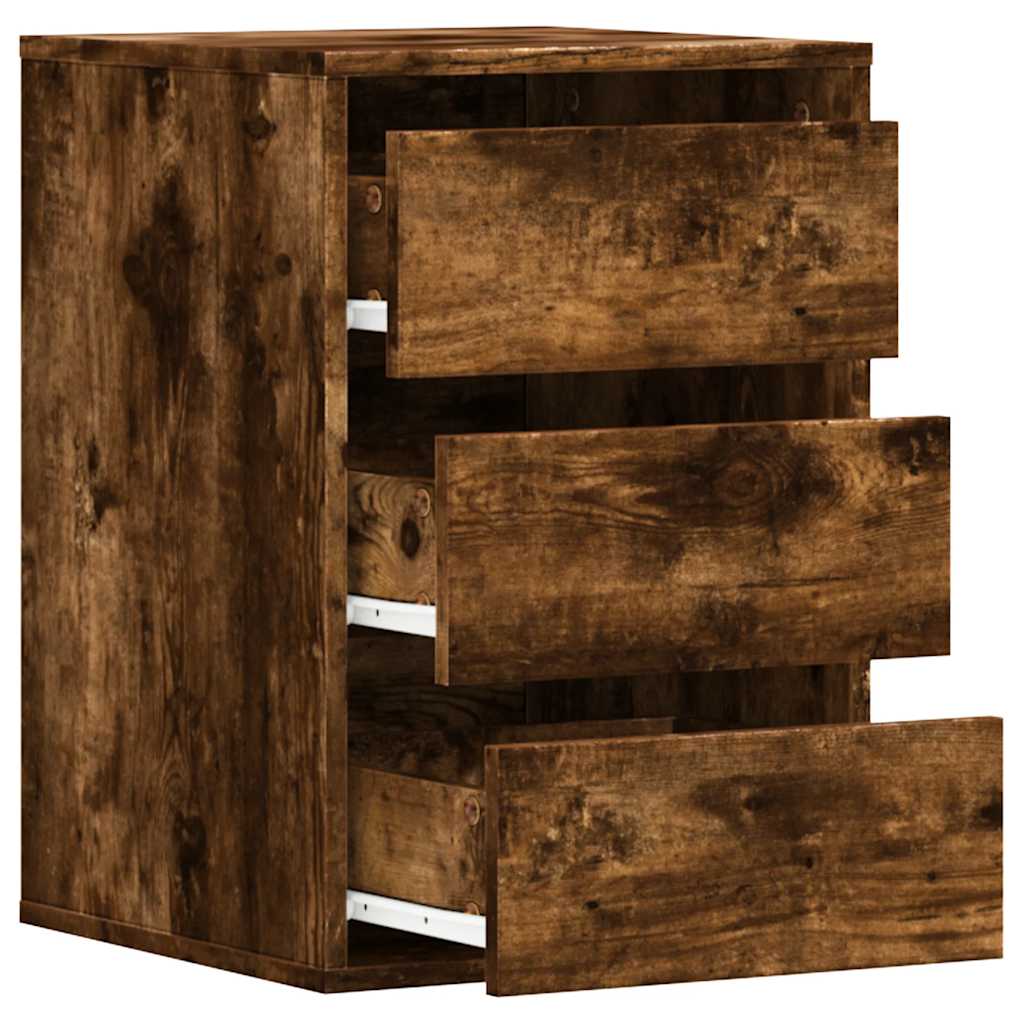 Commode d'angle chêne fumé 40x41x58 cm bois d'ingénierie - XIOS