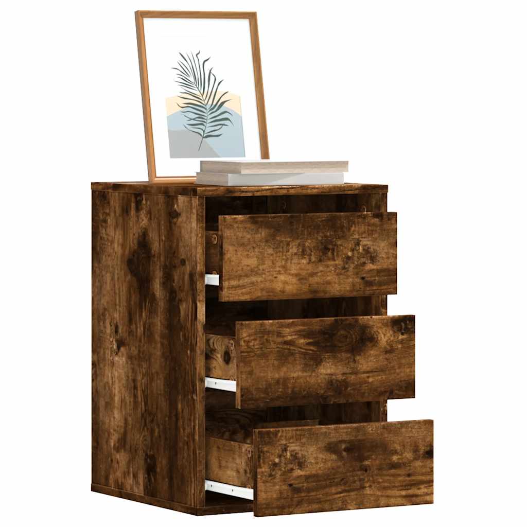 Commode d'angle chêne fumé 40x41x58 cm bois d'ingénierie - XIOS
