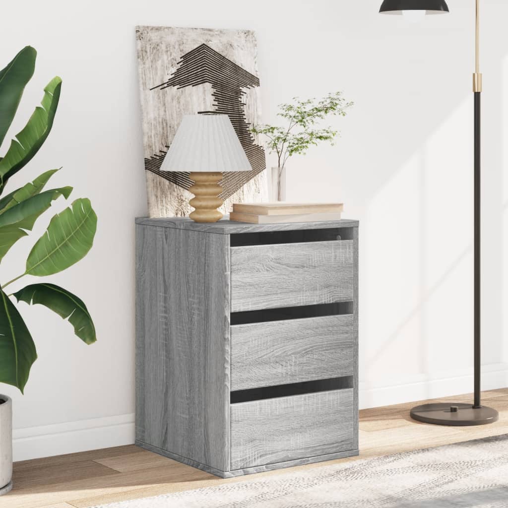 Commode d'angle sonoma gris 40x41x58 cm bois d'ingénierie - XIOS