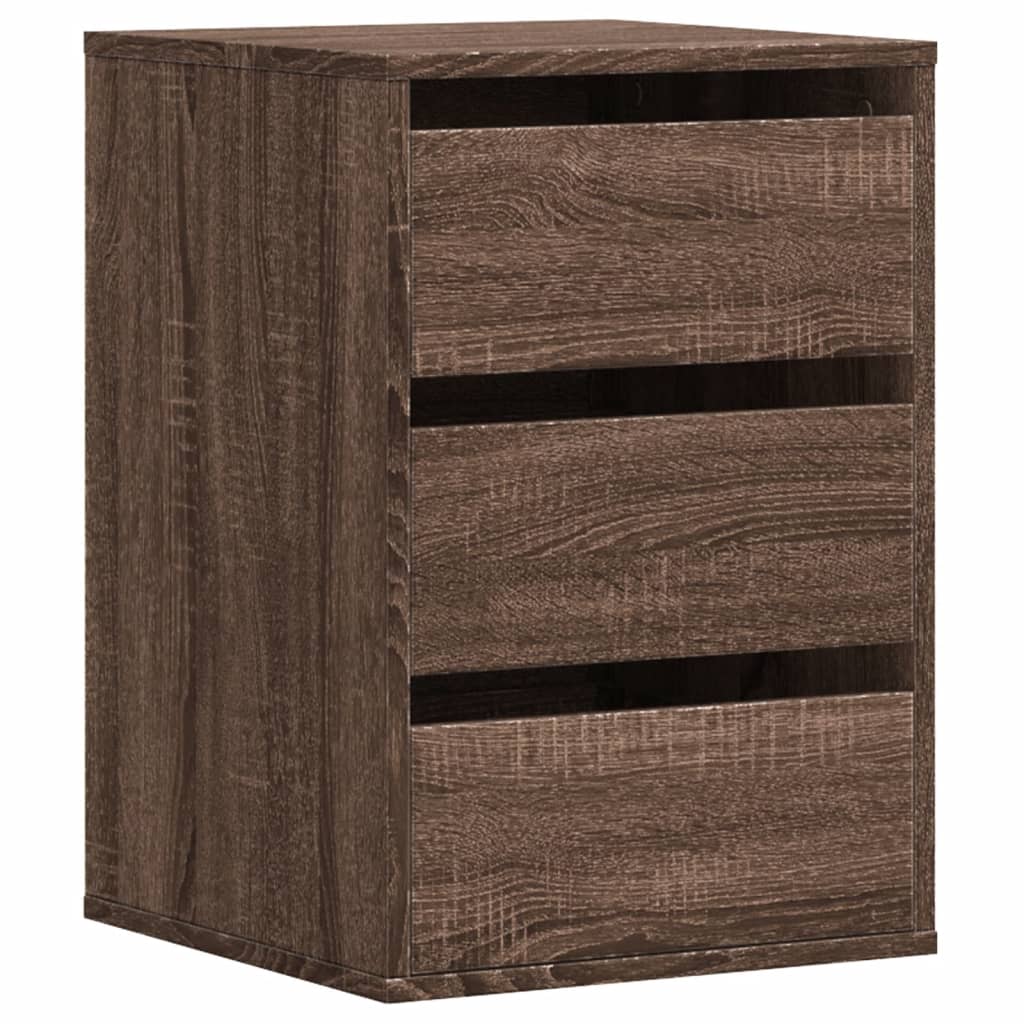 Commode d'angle chêne marron 40x41x58 cm bois d'ingénierie - XIOS