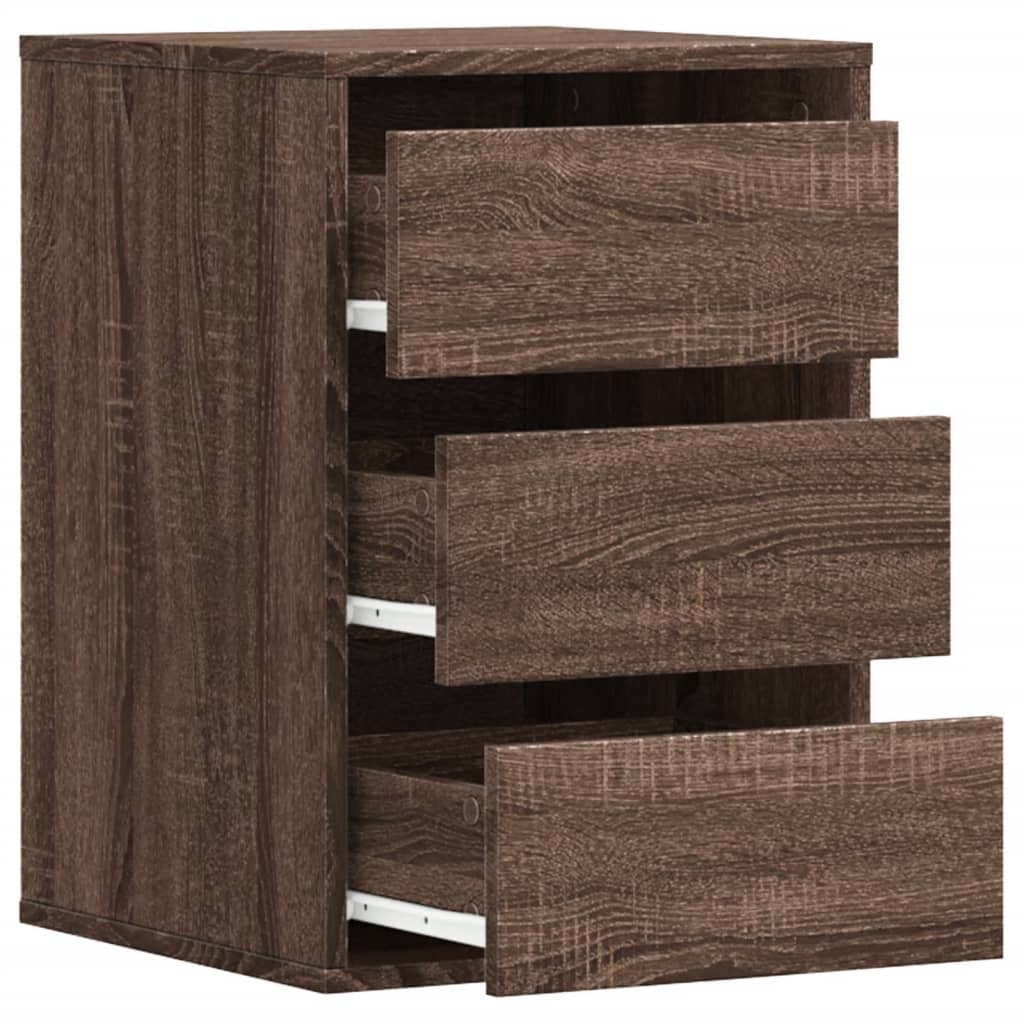 Commode d'angle chêne marron 40x41x58 cm bois d'ingénierie - XIOS