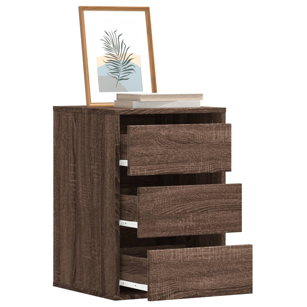 Commode d'angle chêne marron 40x41x58 cm bois d'ingénierie - XIOS