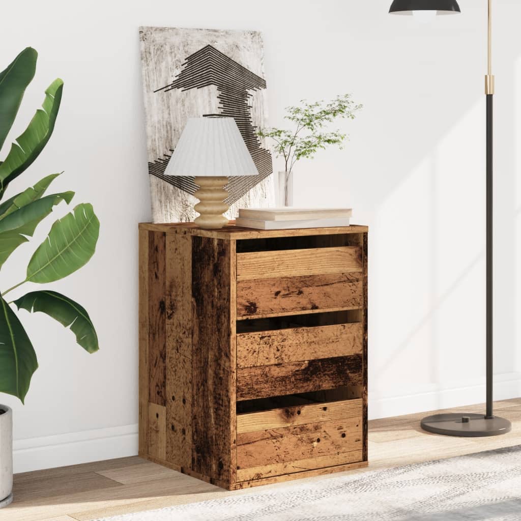 Commode d'angle vieux bois 40x41x58 cm bois d'ingénierie - XIOS