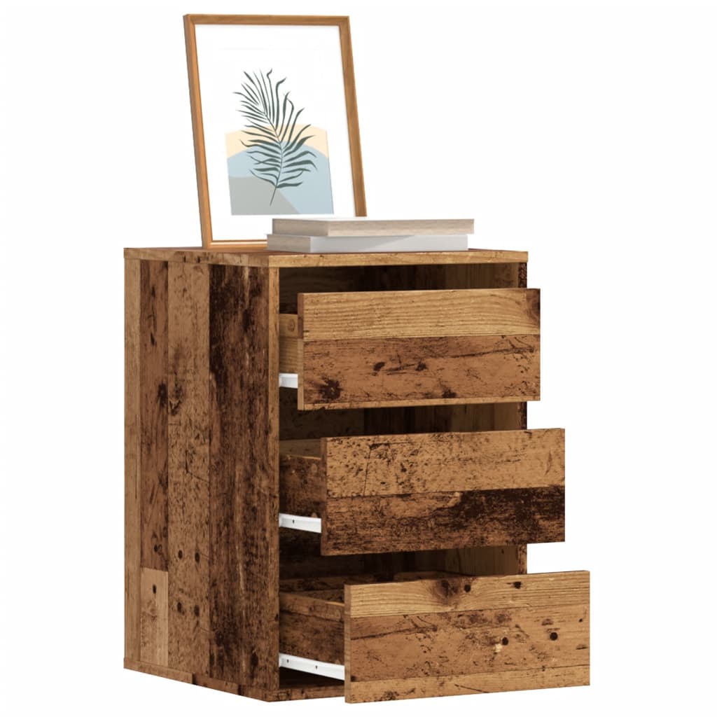 Commode d'angle vieux bois 40x41x58 cm bois d'ingénierie - XIOS