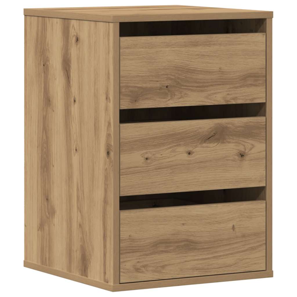 Commode d'angle chêne artisanal 40x41x58 cm bois d'ingénierie - XIOS