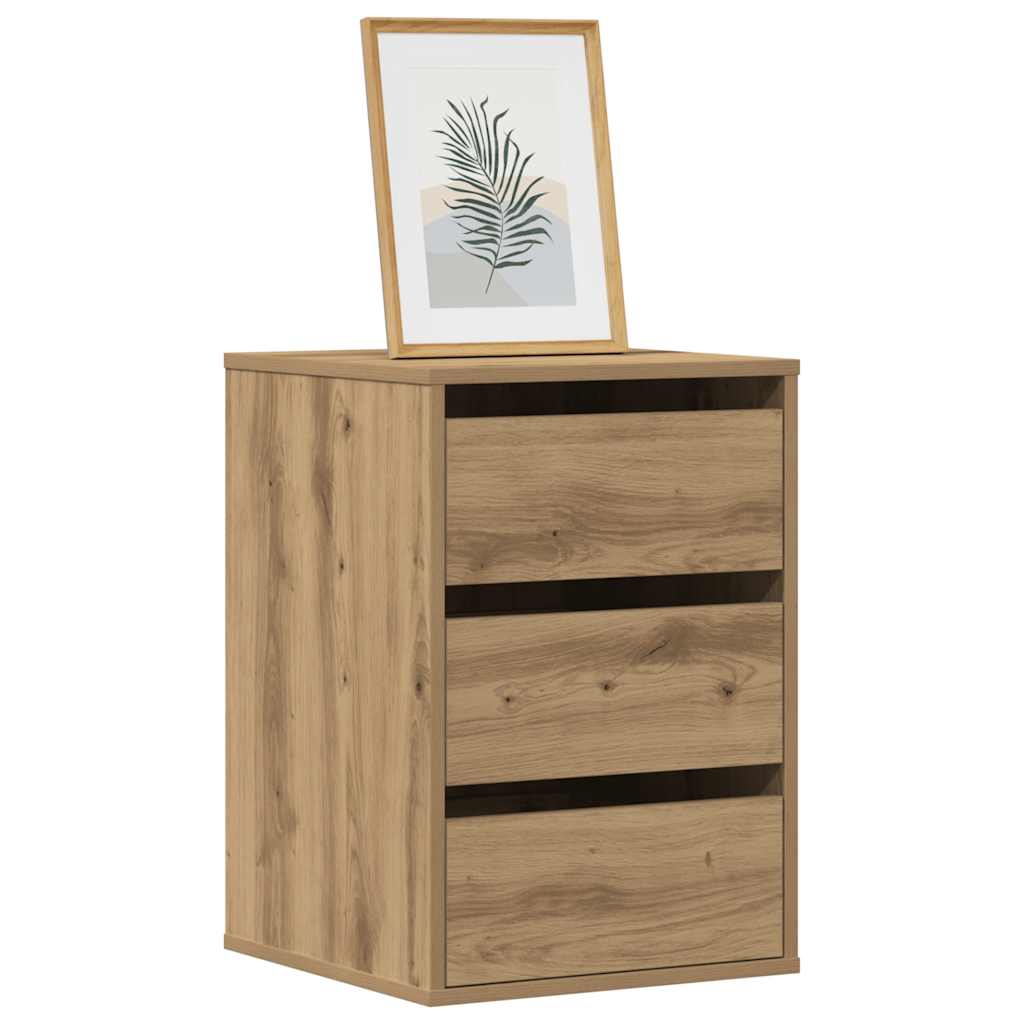 Commode d'angle chêne artisanal 40x41x58 cm bois d'ingénierie - XIOS