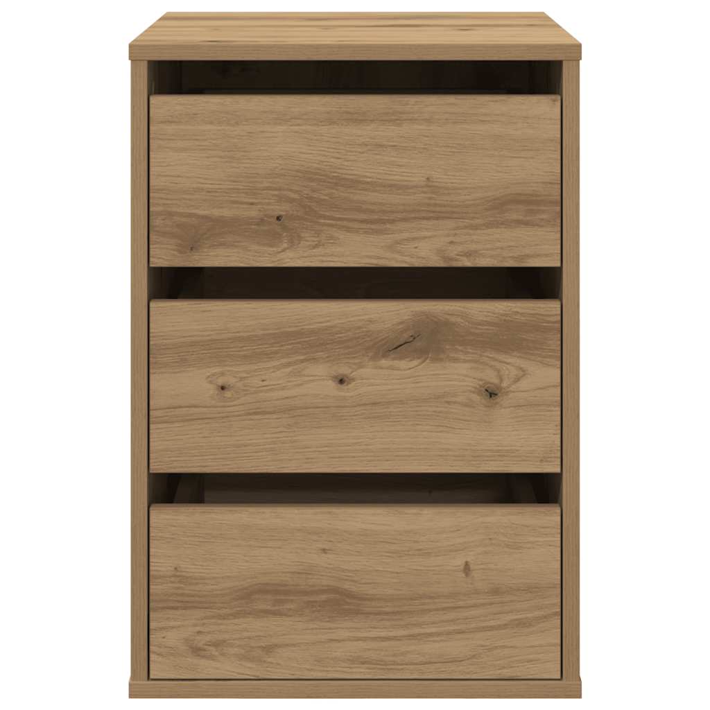 Commode d'angle chêne artisanal 40x41x58 cm bois d'ingénierie - XIOS