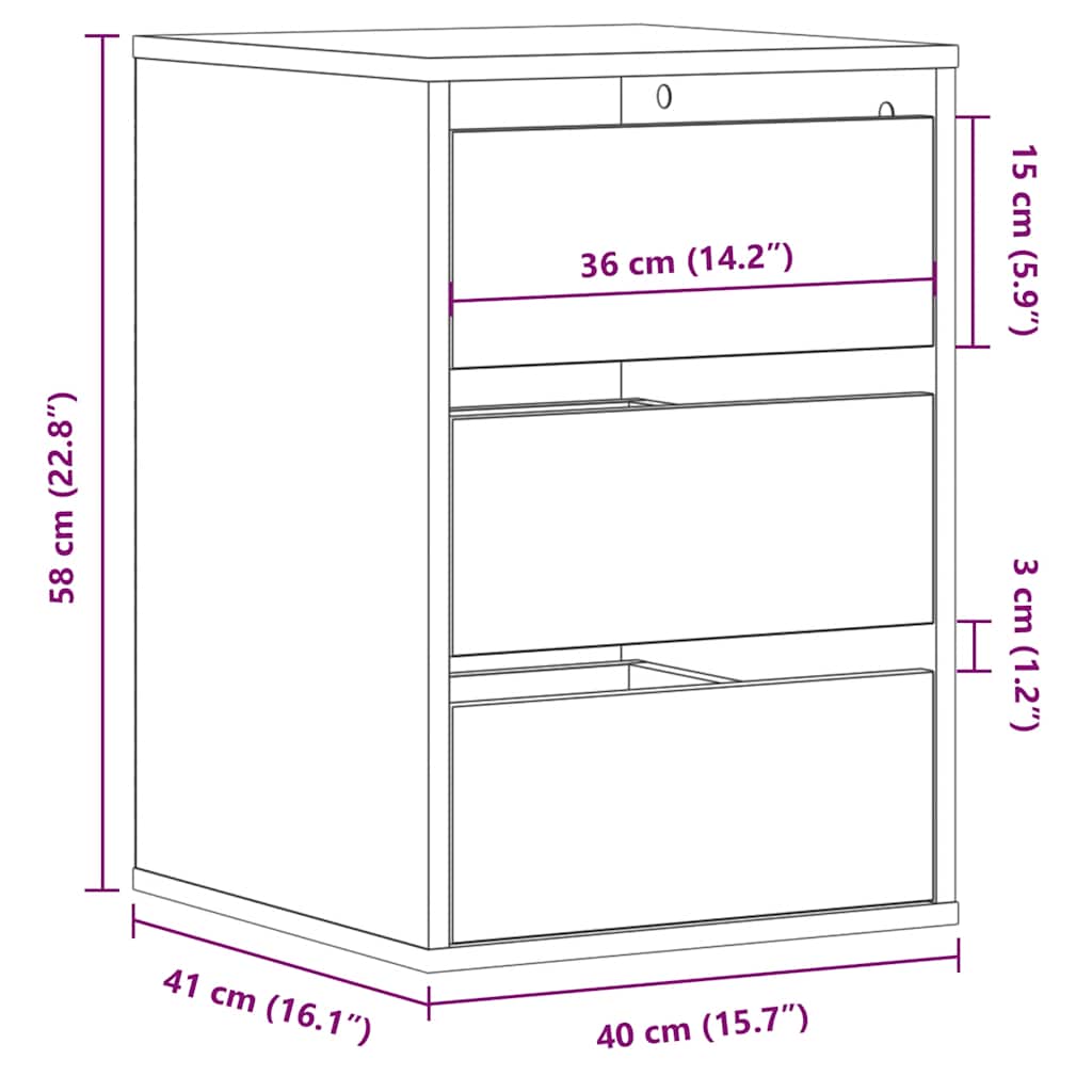 Commode d'angle chêne artisanal 40x41x58 cm bois d'ingénierie - XIOS