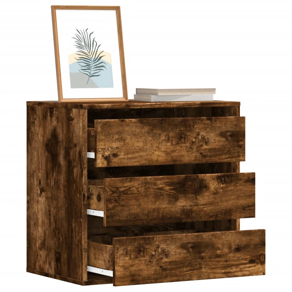 Commode d'angle chêne fumé 60x41x58 cm bois d'ingénierie - XIOS