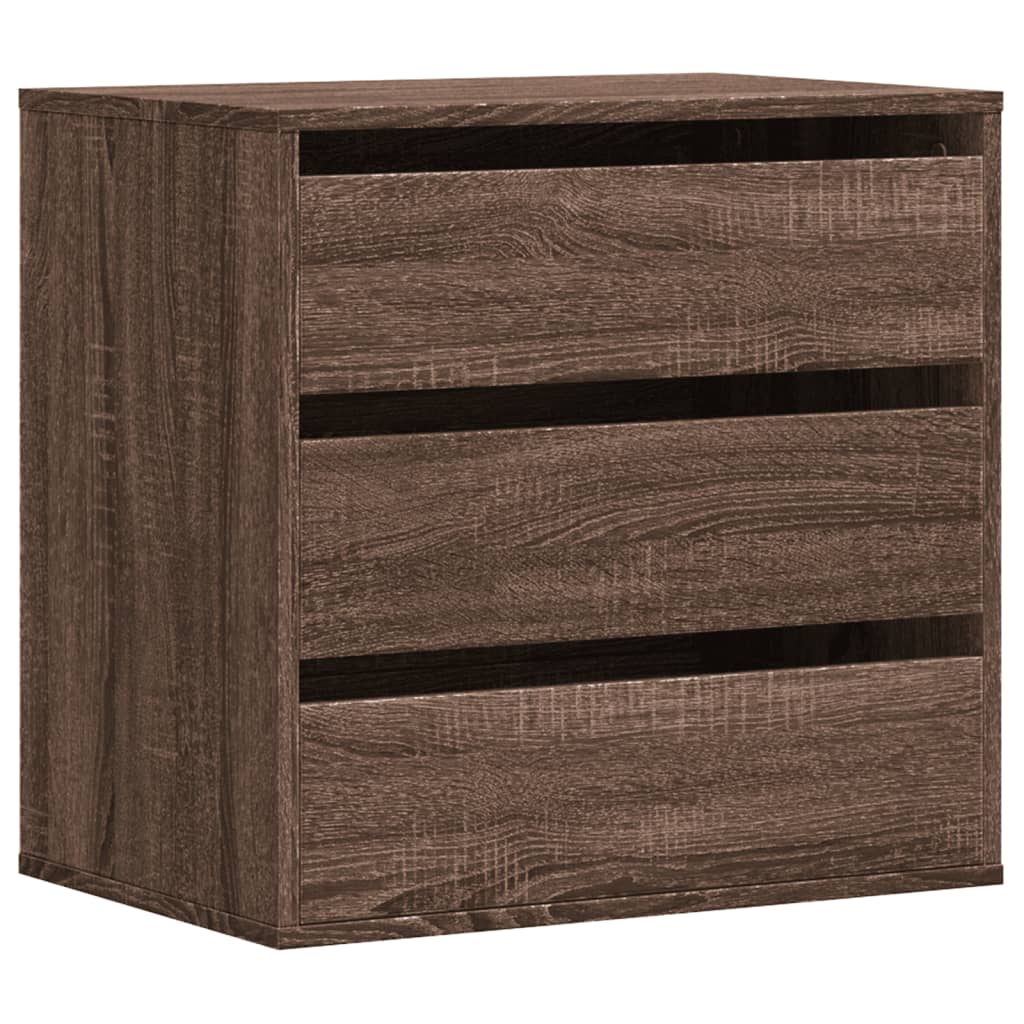 Commode d'angle chêne marron 60x41x58 cm bois d'ingénierie - XIOS