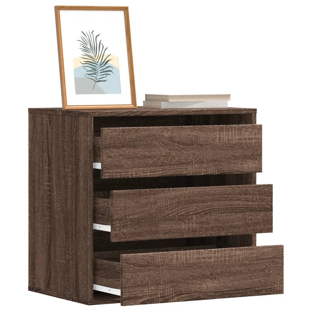 Commode d'angle chêne marron 60x41x58 cm bois d'ingénierie - XIOS