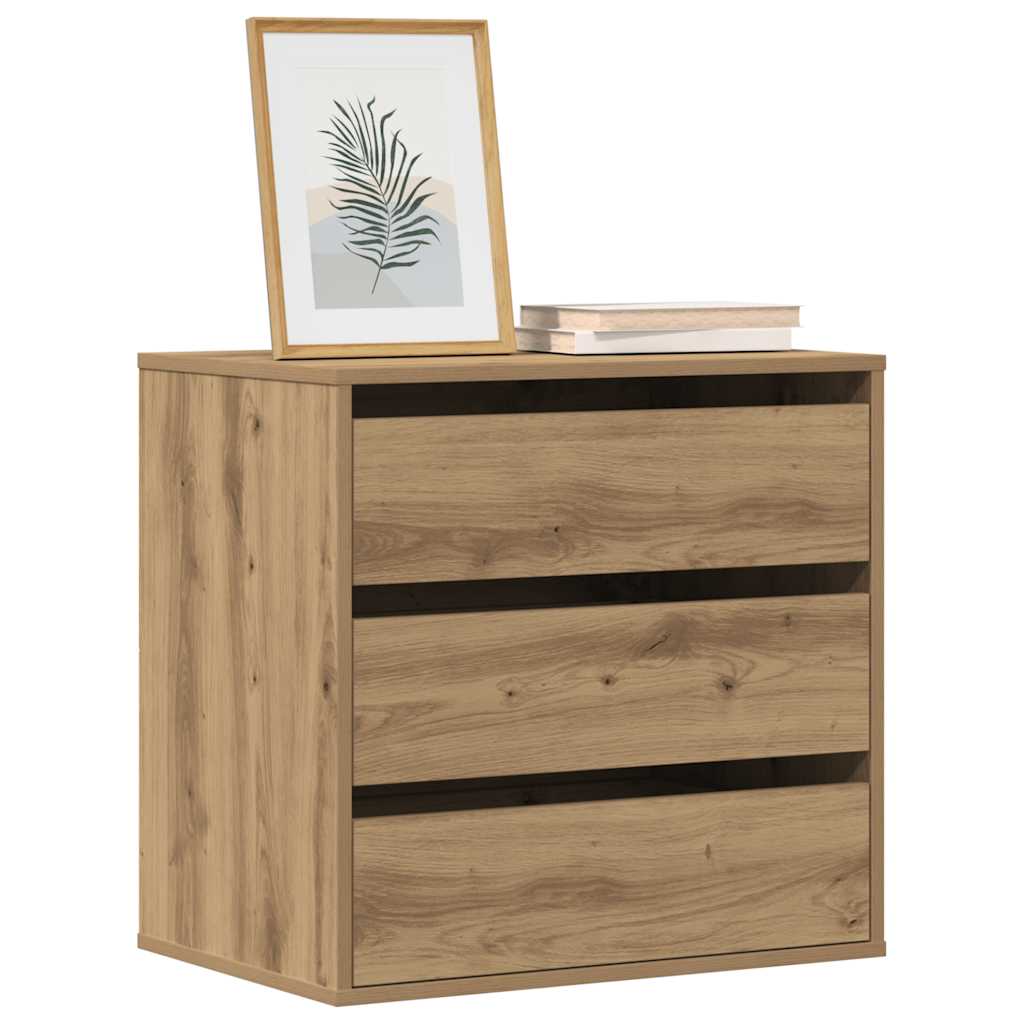 Commode d'angle chêne artisanal 60x41x58 cm bois d'ingénierie - XIOS