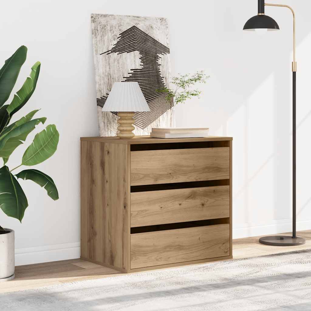 Commode d'angle chêne artisanal 60x41x58 cm bois d'ingénierie - XIOS