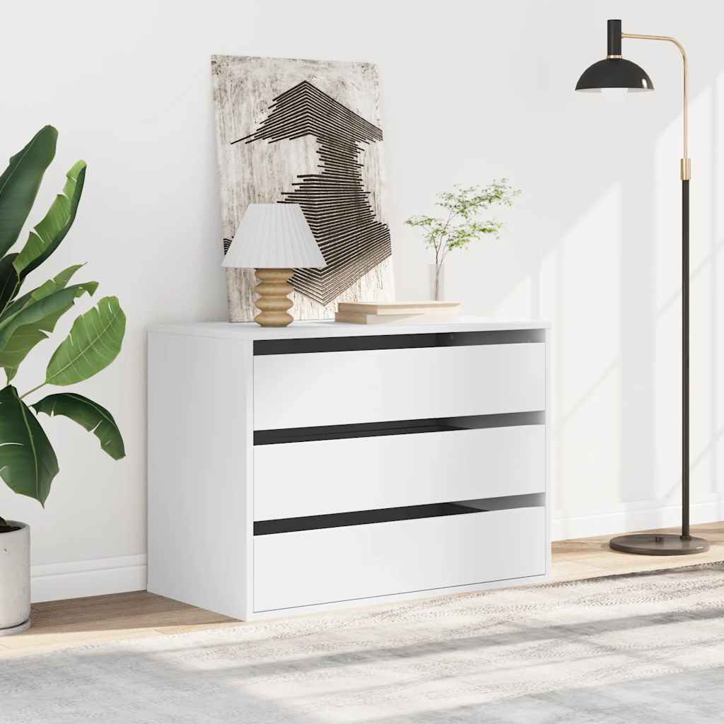 Commode d'angle blanc 80x41x58 cm bois d'ingénierie - XIOS