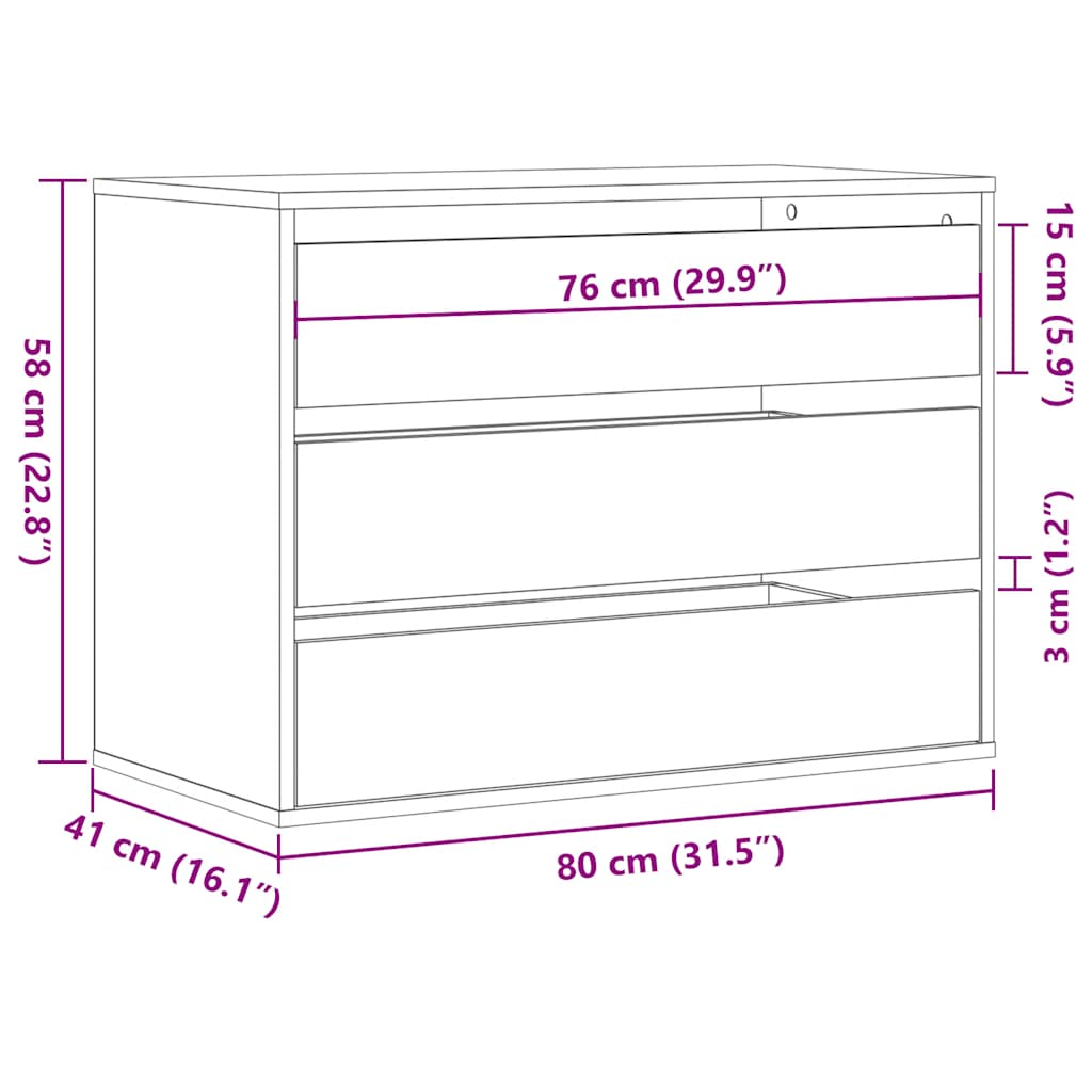 Commode d'angle noir 80x41x58 cm bois d'ingénierie - XIOS