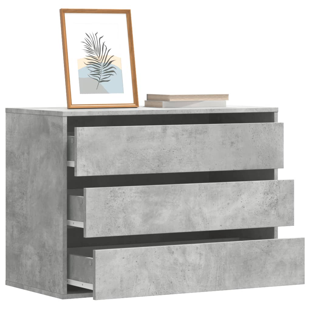 Commode d'angle gris béton 80x41x58 cm bois d'ingénierie - XIOS