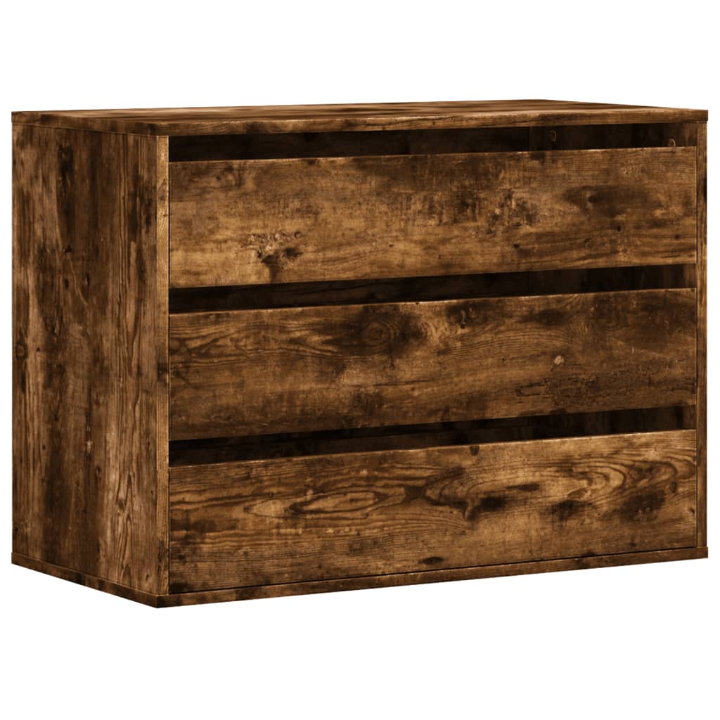 Commode d'angle chêne fumé 80x41x58 cm bois d'ingénierie - XIOS
