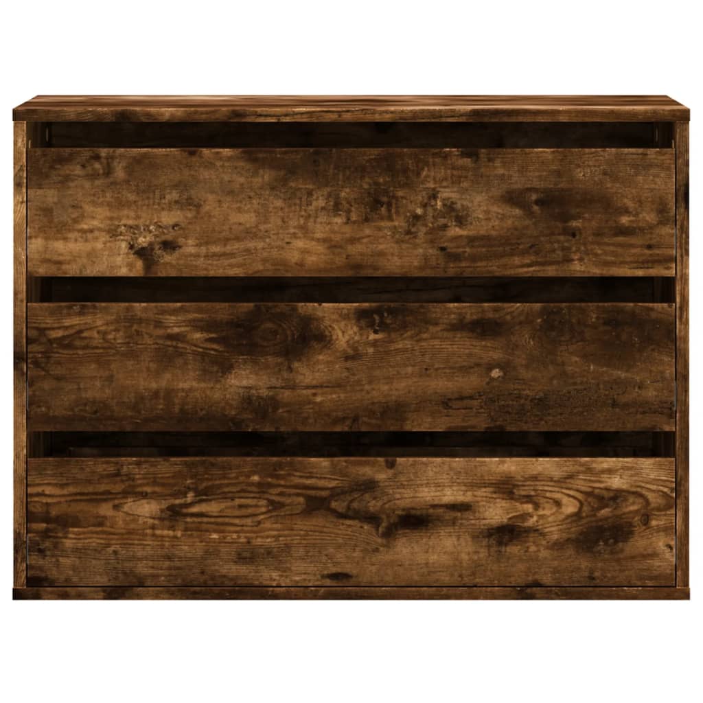 Commode d'angle chêne fumé 80x41x58 cm bois d'ingénierie - XIOS