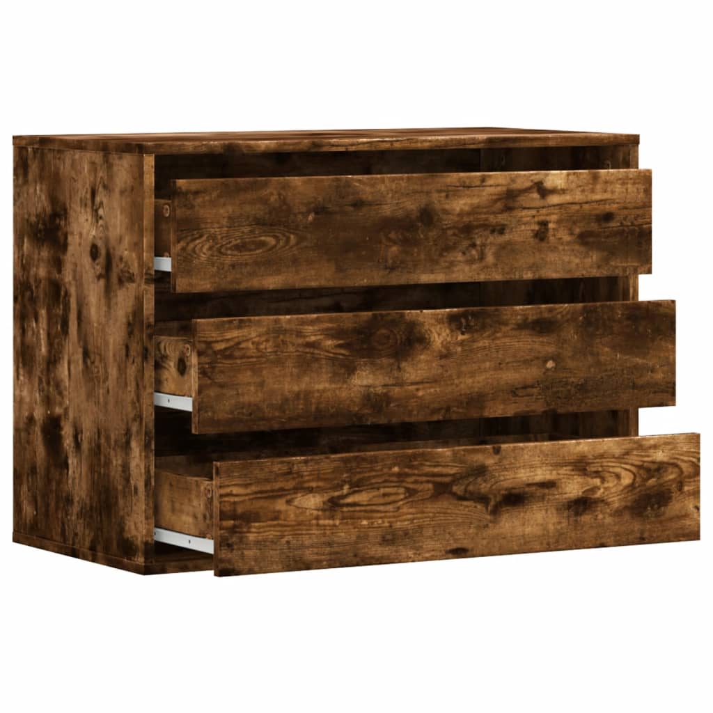 Commode d'angle chêne fumé 80x41x58 cm bois d'ingénierie - XIOS
