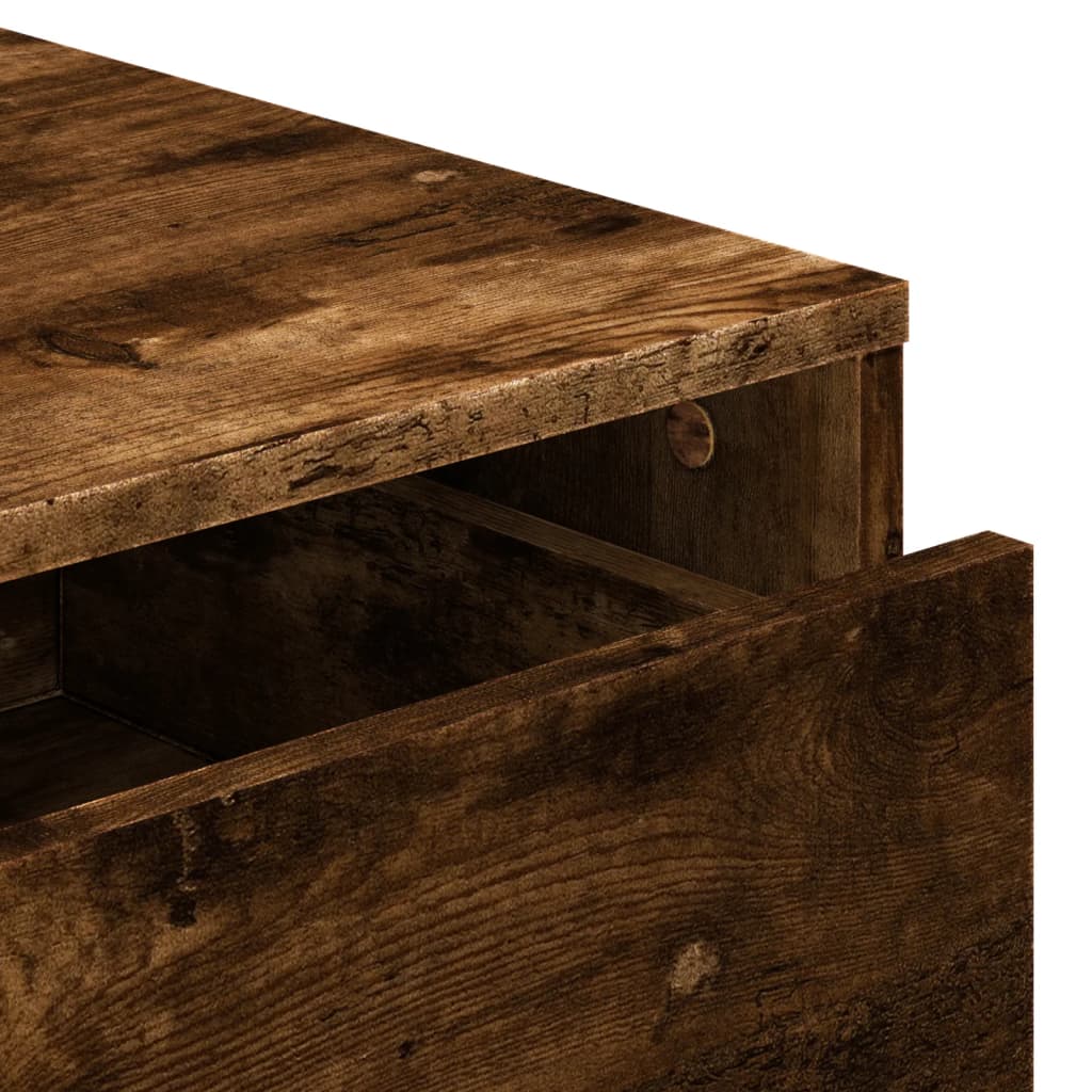 Commode d'angle chêne fumé 80x41x58 cm bois d'ingénierie - XIOS