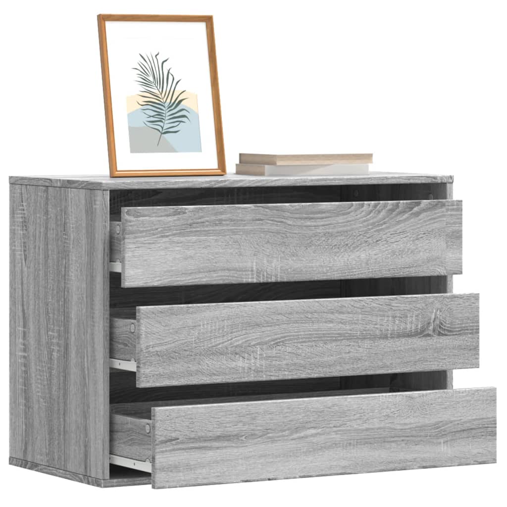 Commode d'angle sonoma gris 80x41x58 cm bois d'ingénierie - XIOS
