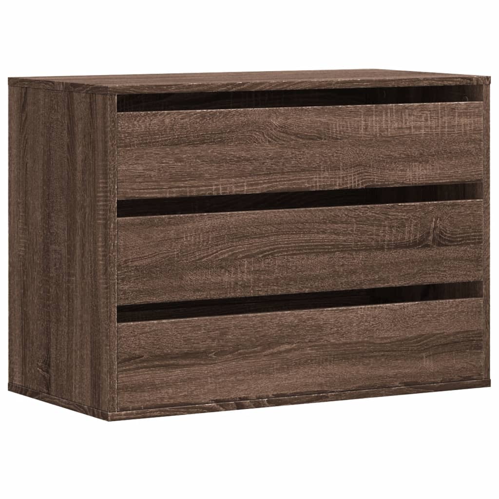 Commode d'angle chêne marron 80x41x58 cm bois d'ingénierie - XIOS