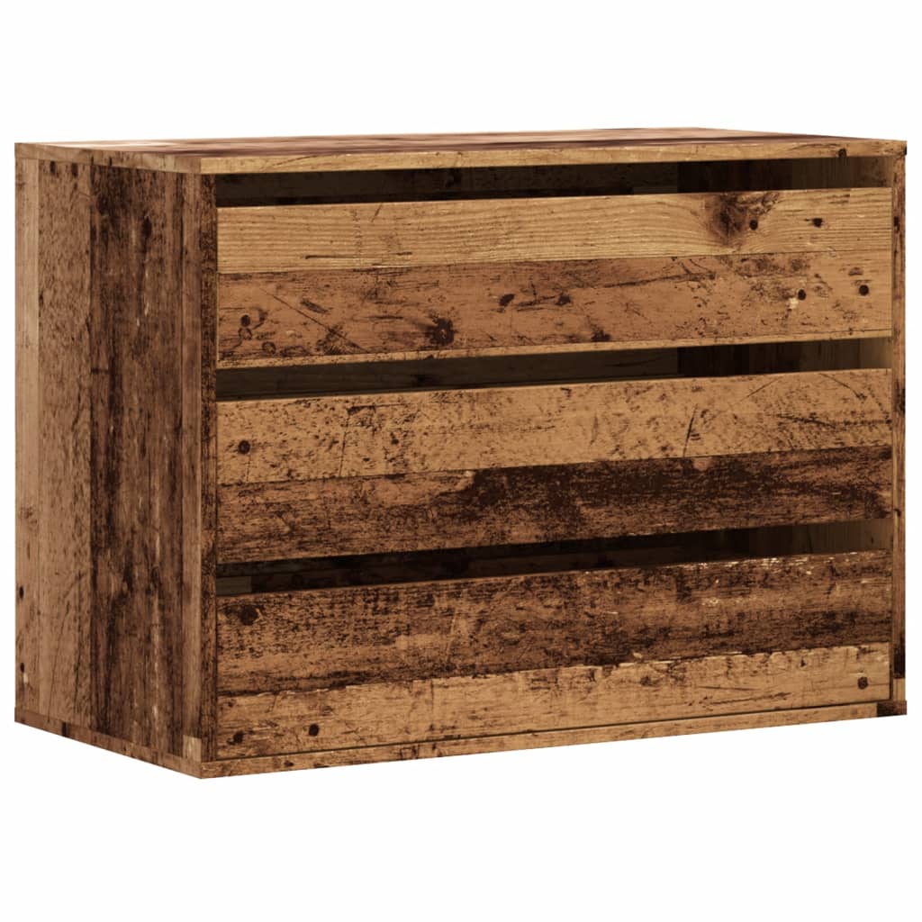 Commode d'angle vieux bois 80x41x58 cm bois d'ingénierie - XIOS