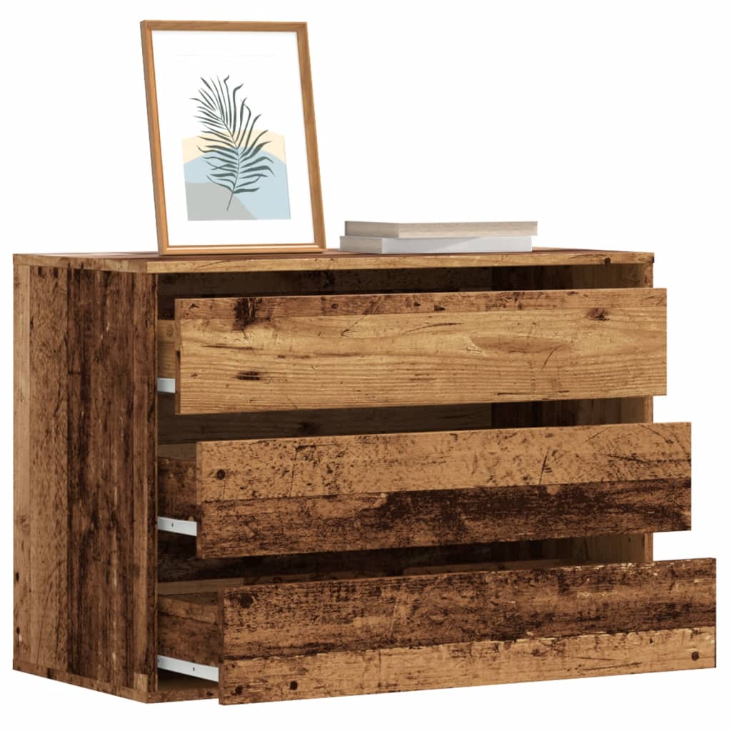Commode d'angle vieux bois 80x41x58 cm bois d'ingénierie - XIOS