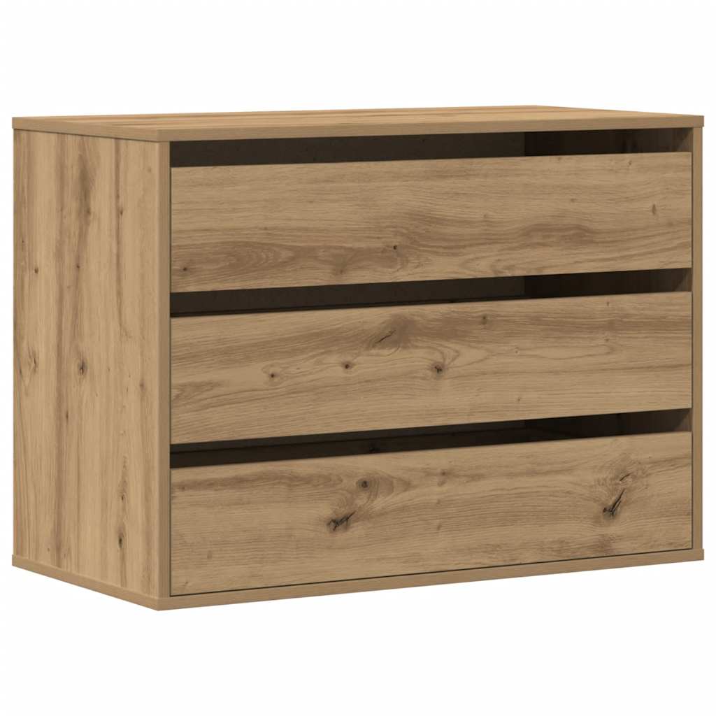 Commode d'angle chêne artisanal 80x41x58 cm bois d'ingénierie - XIOS
