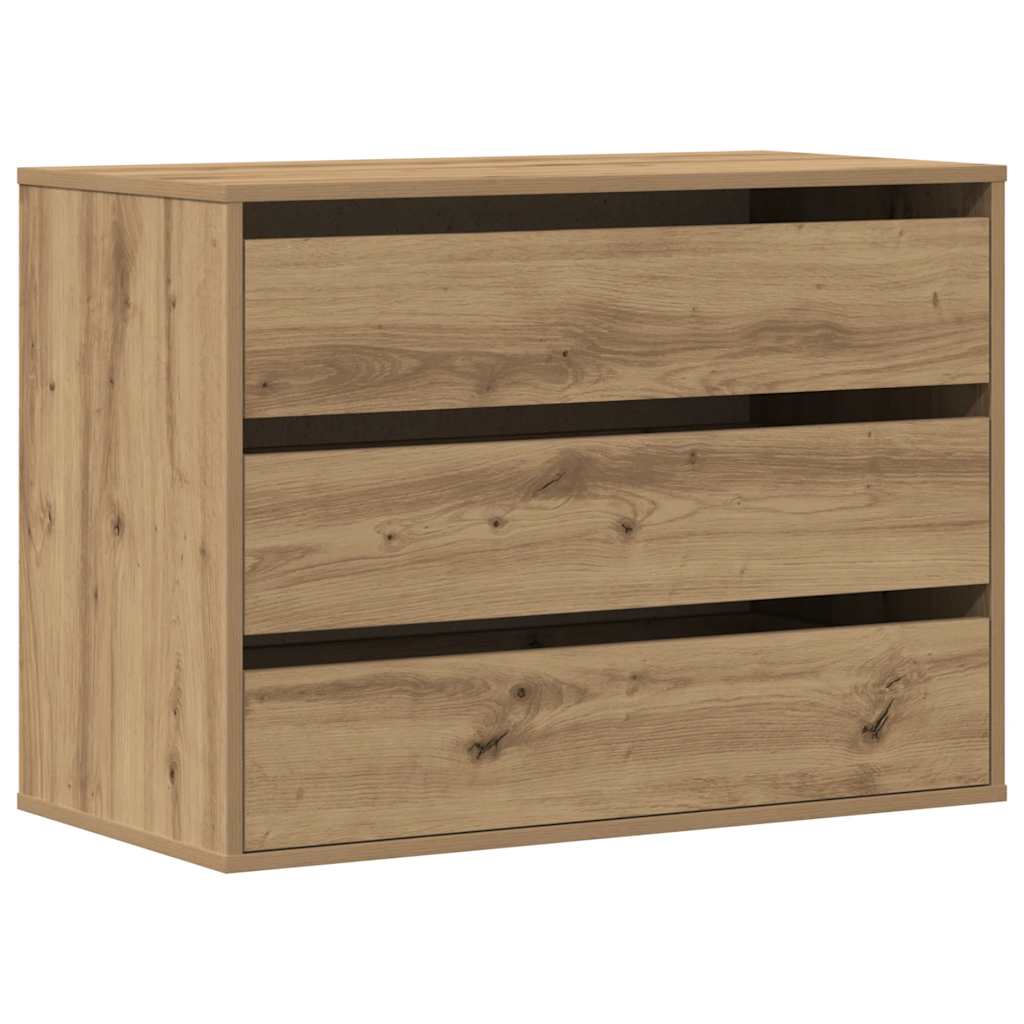 Commode d'angle chêne artisanal 80x41x58 cm bois d'ingénierie - XIOS