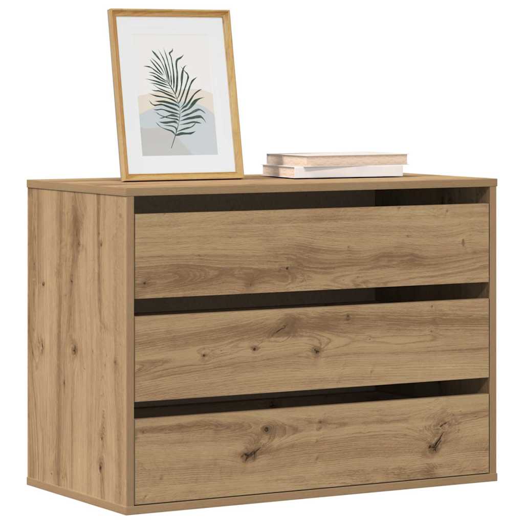 Commode d'angle chêne artisanal 80x41x58 cm bois d'ingénierie - XIOS