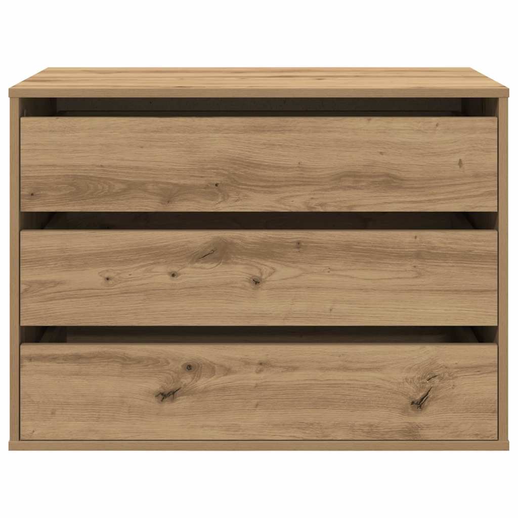 Commode d'angle chêne artisanal 80x41x58 cm bois d'ingénierie - XIOS