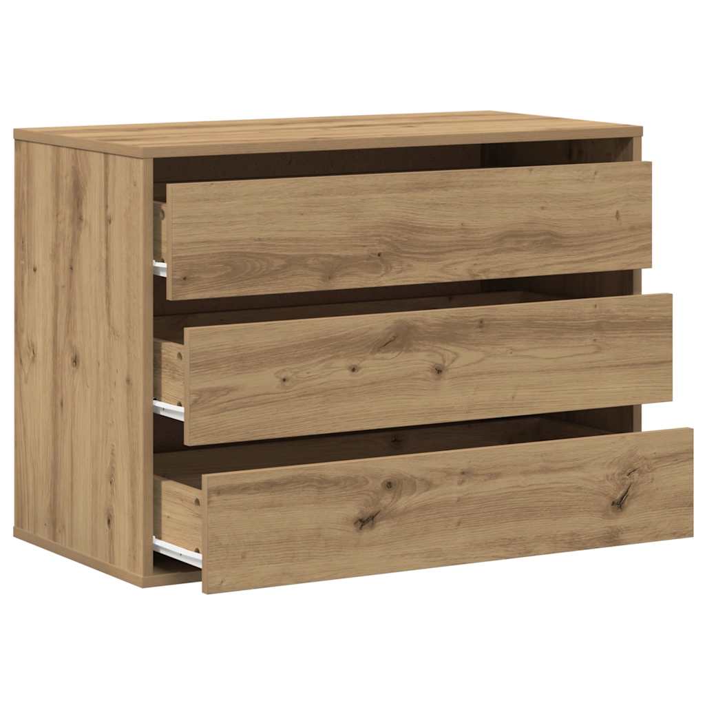 Commode d'angle chêne artisanal 80x41x58 cm bois d'ingénierie - XIOS